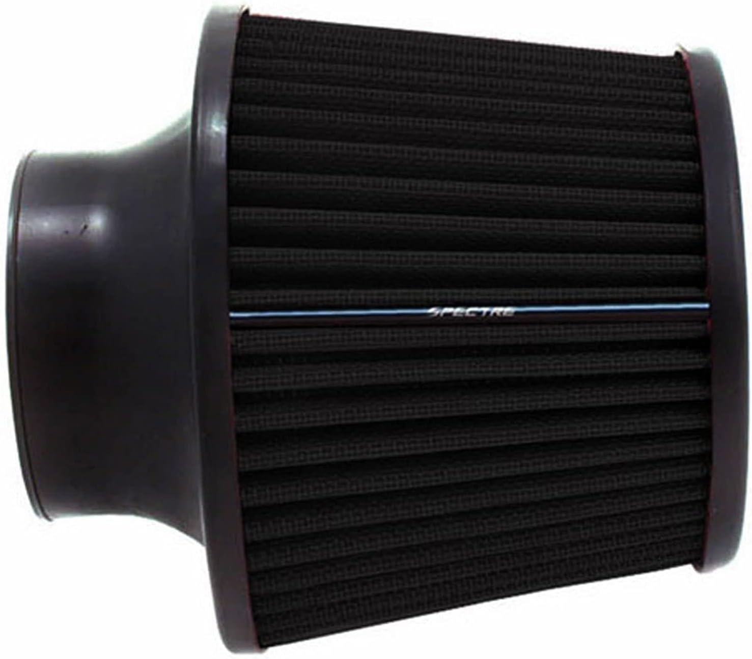 Spectre Universal Clamp-On Air Filter: High Performance, Washable Filter: Round Tapered; 3 in (76 mm) Flange ID; 6.5 in (165 mm) Height; 6 in (152 mm) Base; 4.75 in (121 mm) Top, SPE-9131, Black