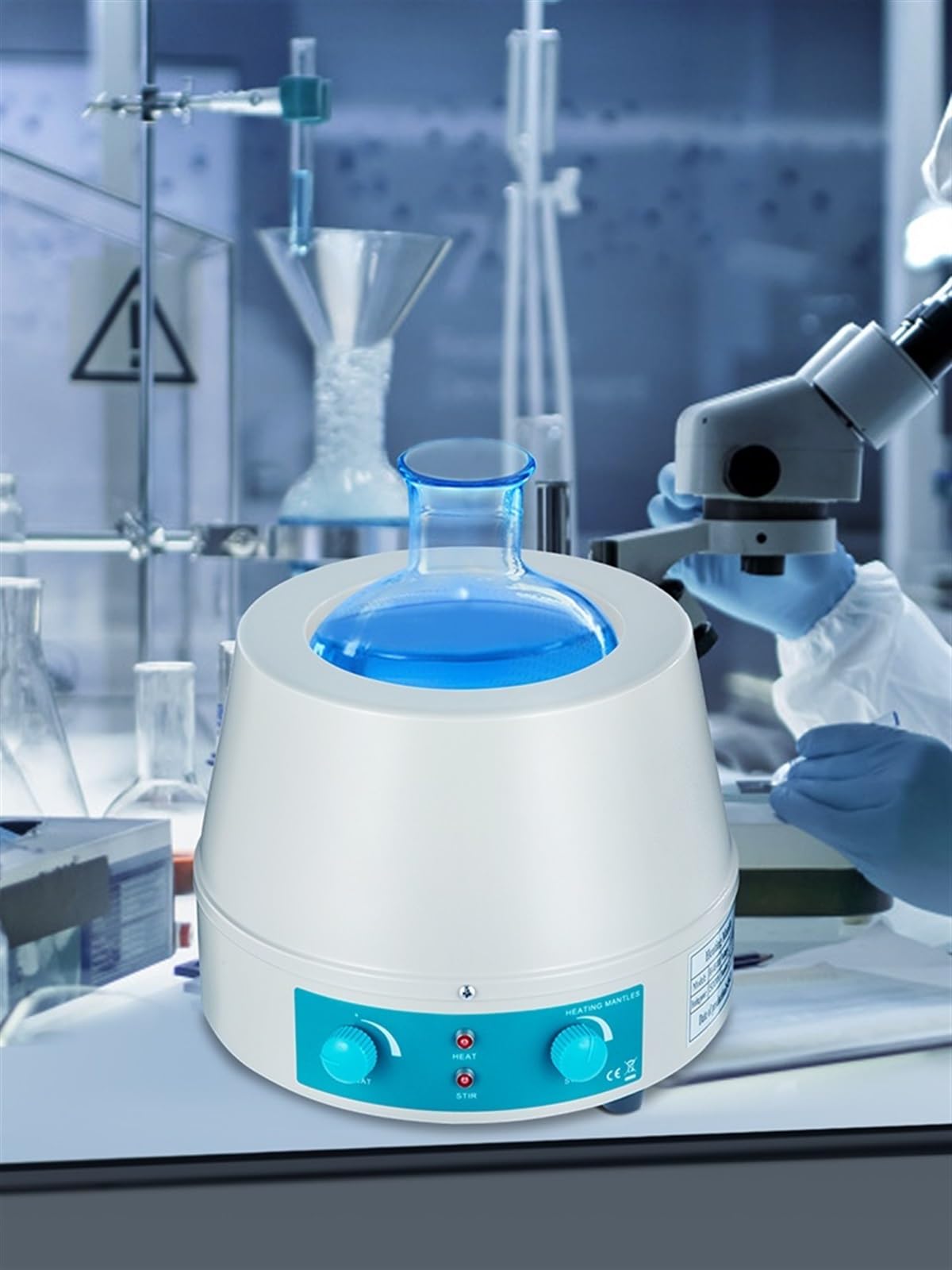 500ML Manopola Agitador Magnetico 0-1600RPM Liquido Riscaldamento Mantello Agitatore Piastra Calda Vortrx Mixer Shaker for Laboratorio Chimico