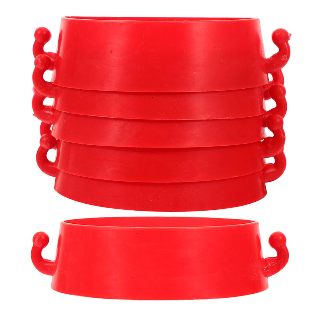 SOLUSTRE Red Plastic Traffic Cone Chain Connectors 6 Pack Safe Portable High Visibility Conical Shape