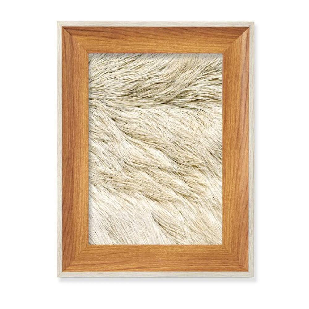 Cadre de photo en bois cadeau idéal avec plume de fourrure argentée
