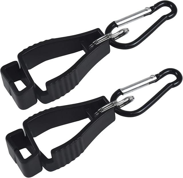 Skyzone 2Pcs Work Gloves Clips,Glove Grabber Clip, Labor Work Clamp, Labor Glove Holder Safety Guard Interlock Design Welding Glove Clamp Helmets Labor Work Clamp Grabber Catcher (Black)