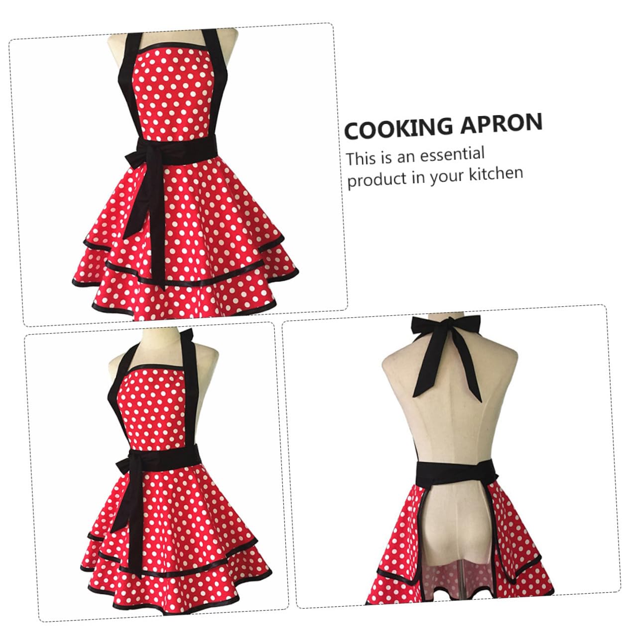 Abaodam Grembiule da Cucina e Motivo a Donna in Cotone 100% Doppio Strato Ampio per Lavoro in Hotel e Domestico