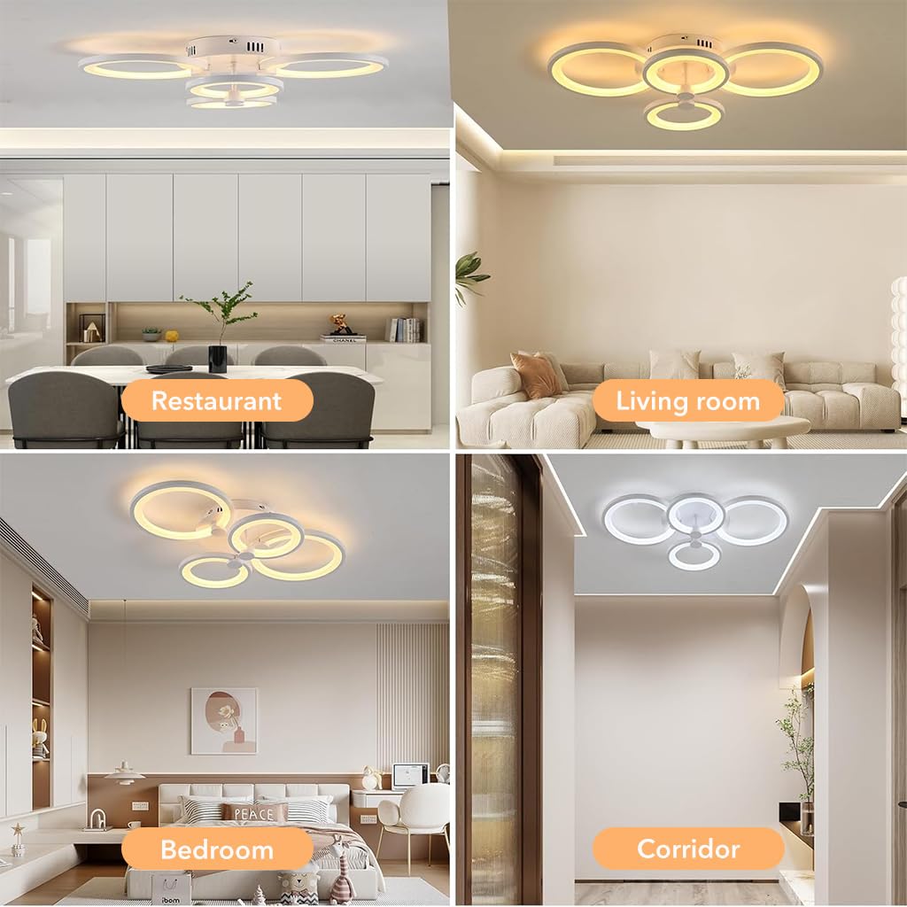 Dimmable Chandelier Lights - Elegant LED Ceiling Fixture -7