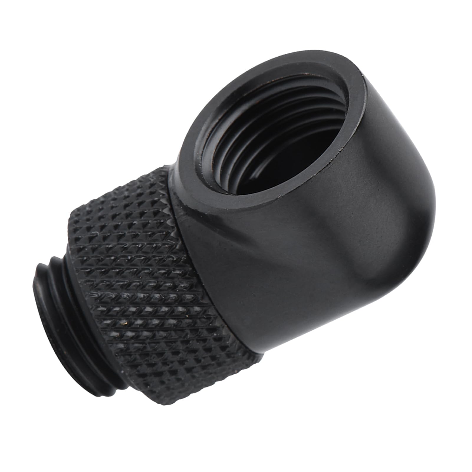 Floratek G1/4 90 gradi raccordo maschio a femmina adattatore di raffreddamento ad acqua spina 90° metallo rotante/rigido/PETG tubo connettore 4-Pack (nero