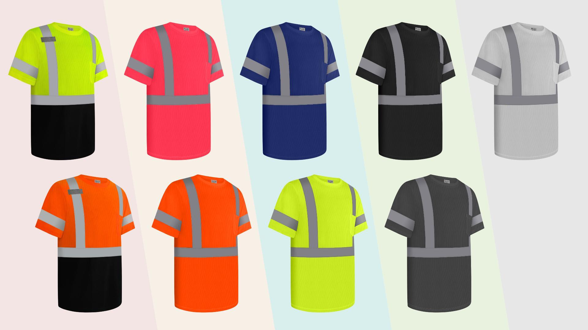 Uno Mejor Class 3 High Visibility Shirts - Reflective Safety Work Shirts For Men & Women, Short Sleeve, Yellow With Black Bottom (3 Pack, Size M)