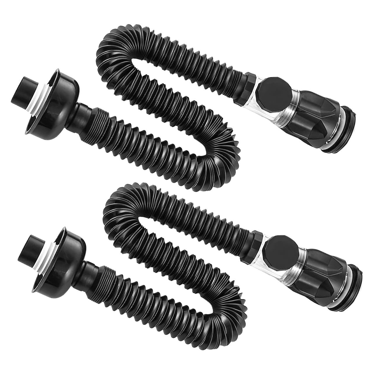 Tubo de desagüe flexible de ABS negro con tapón emergente automático para lavabos