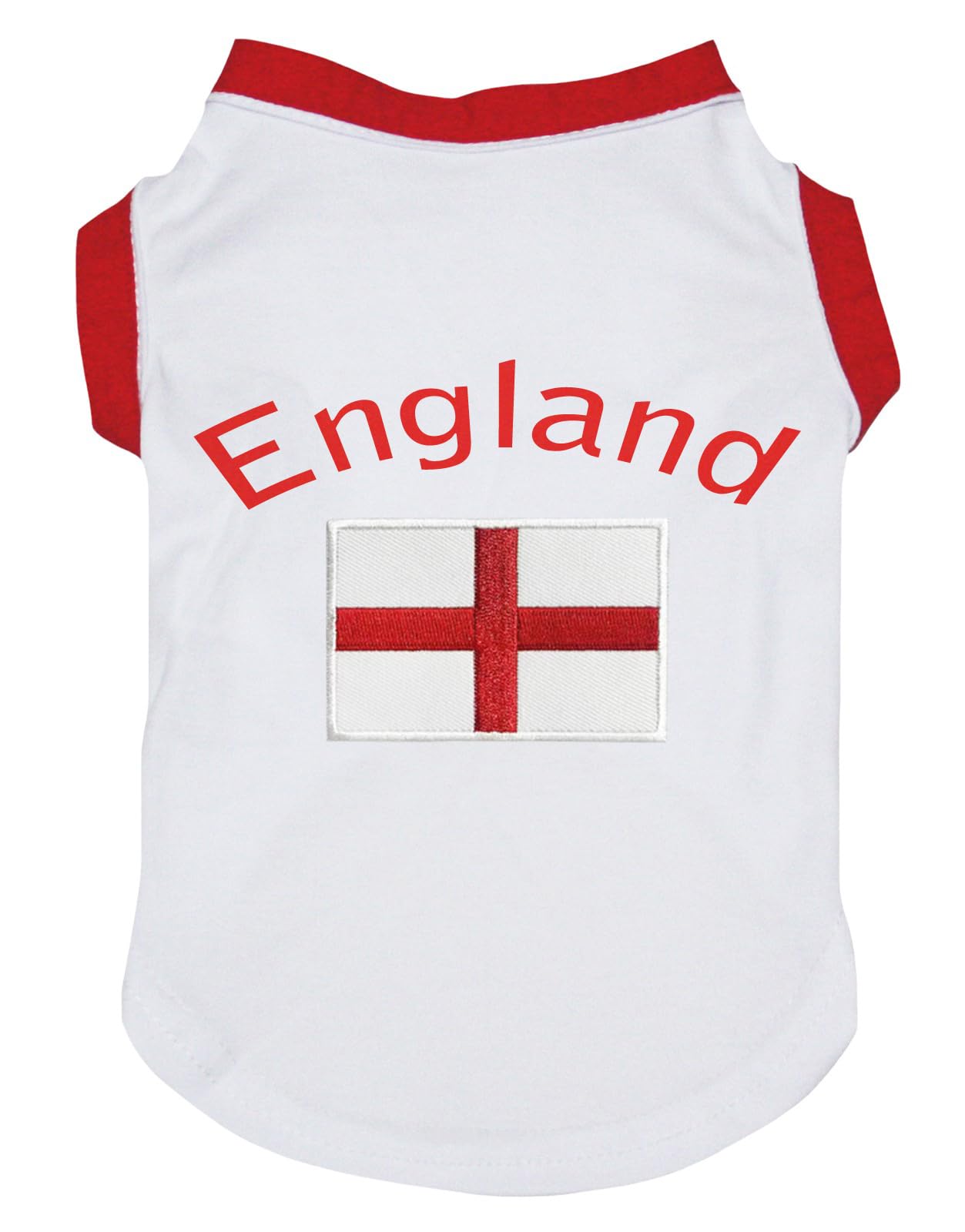 Petitebelle England & Flag Puppy Dog Shirt (White, XXX-Large)