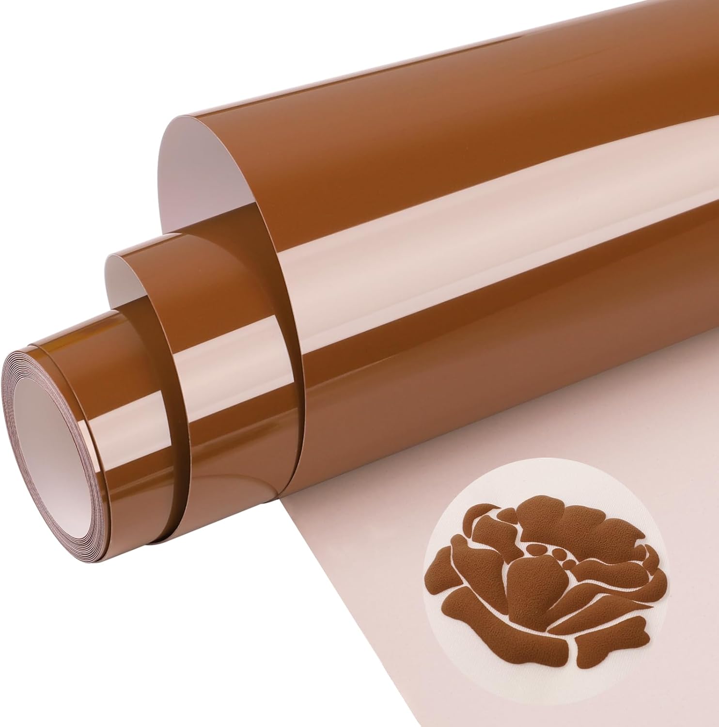 WRAPXPERT 3D Puff Heat Transfer Vinyl Brown Puff HTV Vinyl