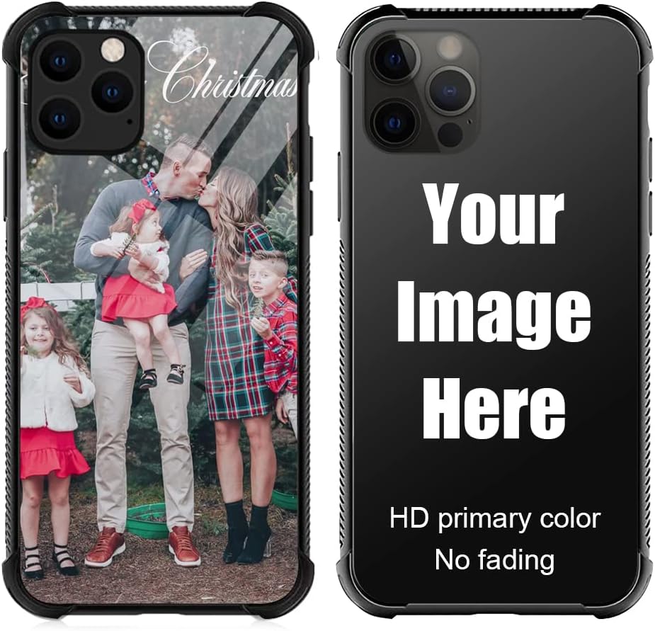 TnXee Case Personalized Multiple Pictures/Photos TXET Customized Gift Custom Phone Case for iPhone 15 14 13 Pro Max Mini 12 11 Mimi Xs Max Xr 7 8 SE 6 6S