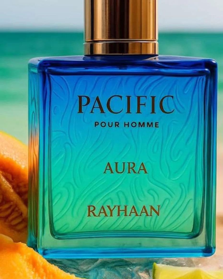 Perfume Rayhaan Pacific Aura-100ML, fragancia masculina, Citrus, Spicy, Ámbar, Eau de Parfum, Fragrancia larga duración, Perfume arabe unisex 100% ORIGINAL