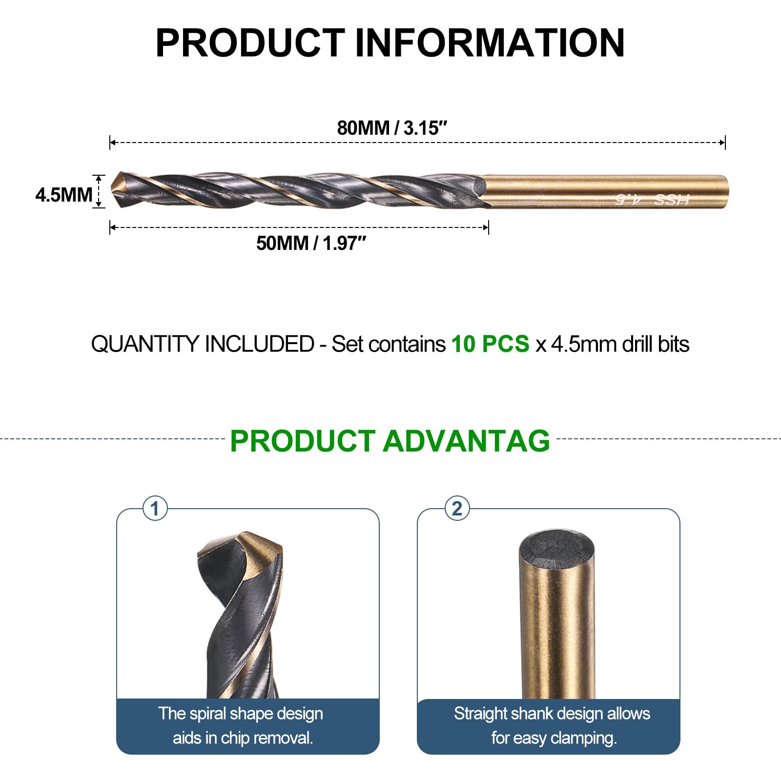 METALLIXITY Drill Bit (4.5mm) 10Pcs - Image 2