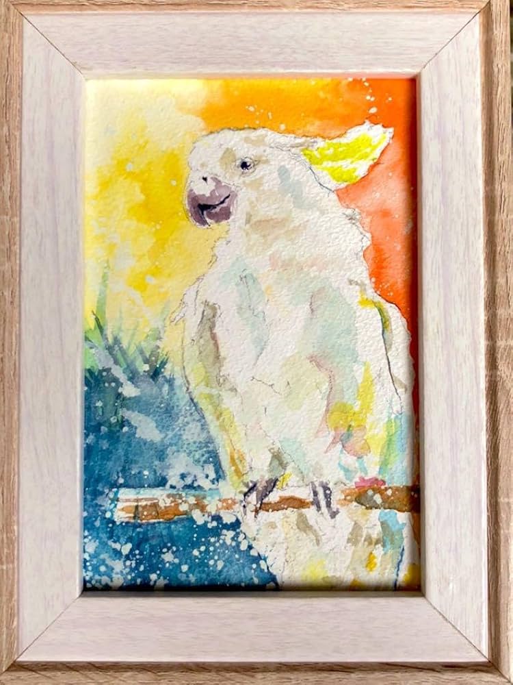 絵画　オウム　一点物 絵画オウム一点物