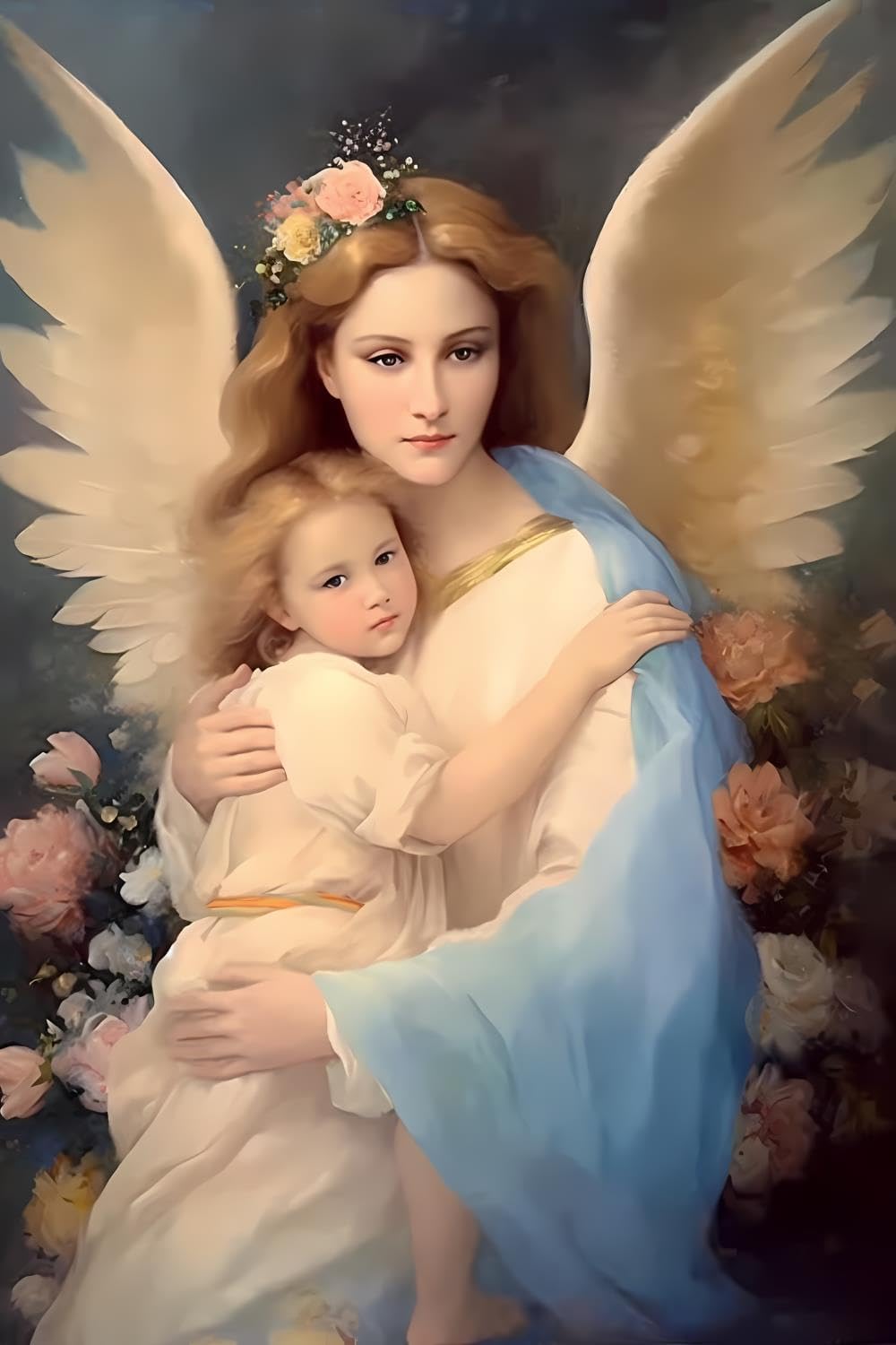 NSUAJOF 5D Woman with White Wings Diamond Painting Set for Adults Digital Painting Angel Diamond Art for Crafts Lovers for Room Decoration 20x30 inch