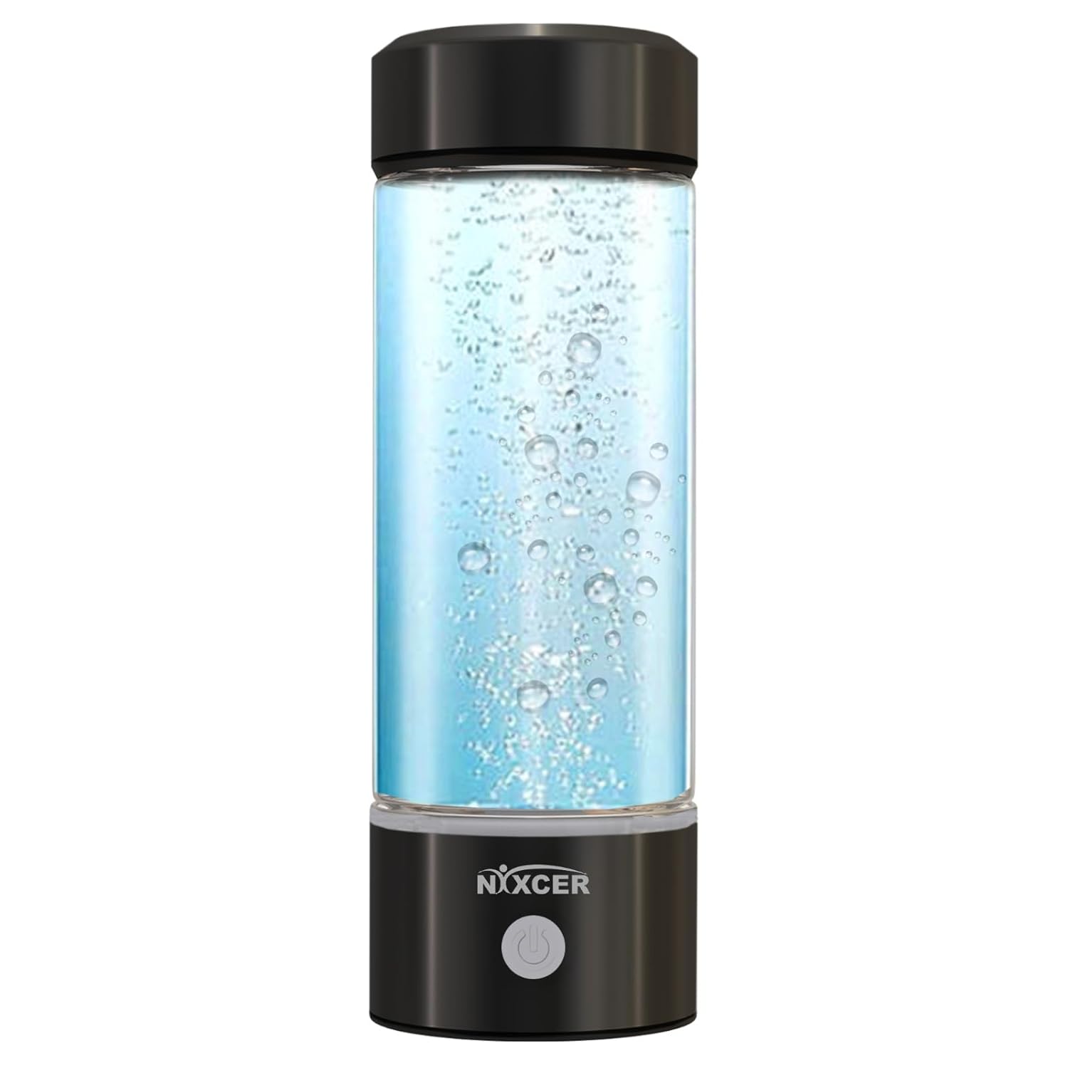 Nixcer Hydrogen Water Bottle Generator – 3 Min SPE PEM Tech, 2025 Model, 420ML Portable Hydro Water Bottle Machine for Travel, Wellness & Recovery, Ideal for Kids, Men & Women (Black)