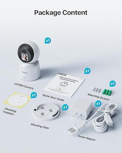 Miniatura 9 de ZOSI Cámara de seguridad de video de 2 vías de 4 MP, C519M 360 View Baby  Pet Dog Monitor, 2.5K Plug-in 2.4G5G WiFi Cámara inteligente para