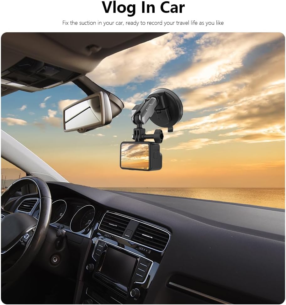 Suction Cup Car Mount for GoPro Insta360, Window Windshield Dash Dashboard Holder Compatible with DJI Action 6 5 Pro 4 3, Osmo 360, Nano, Pocket 3, X5 X4 Go Ultra 3S Ace Pro 2 Accessories - Image 5