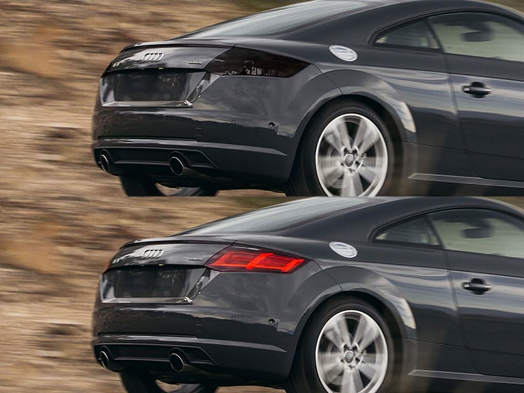 Rvinyl Tail Light Pre Cut Film Tint Cover Kit in Smoke Compatible with Audi TT 2008-2015 - Adhesive Backs