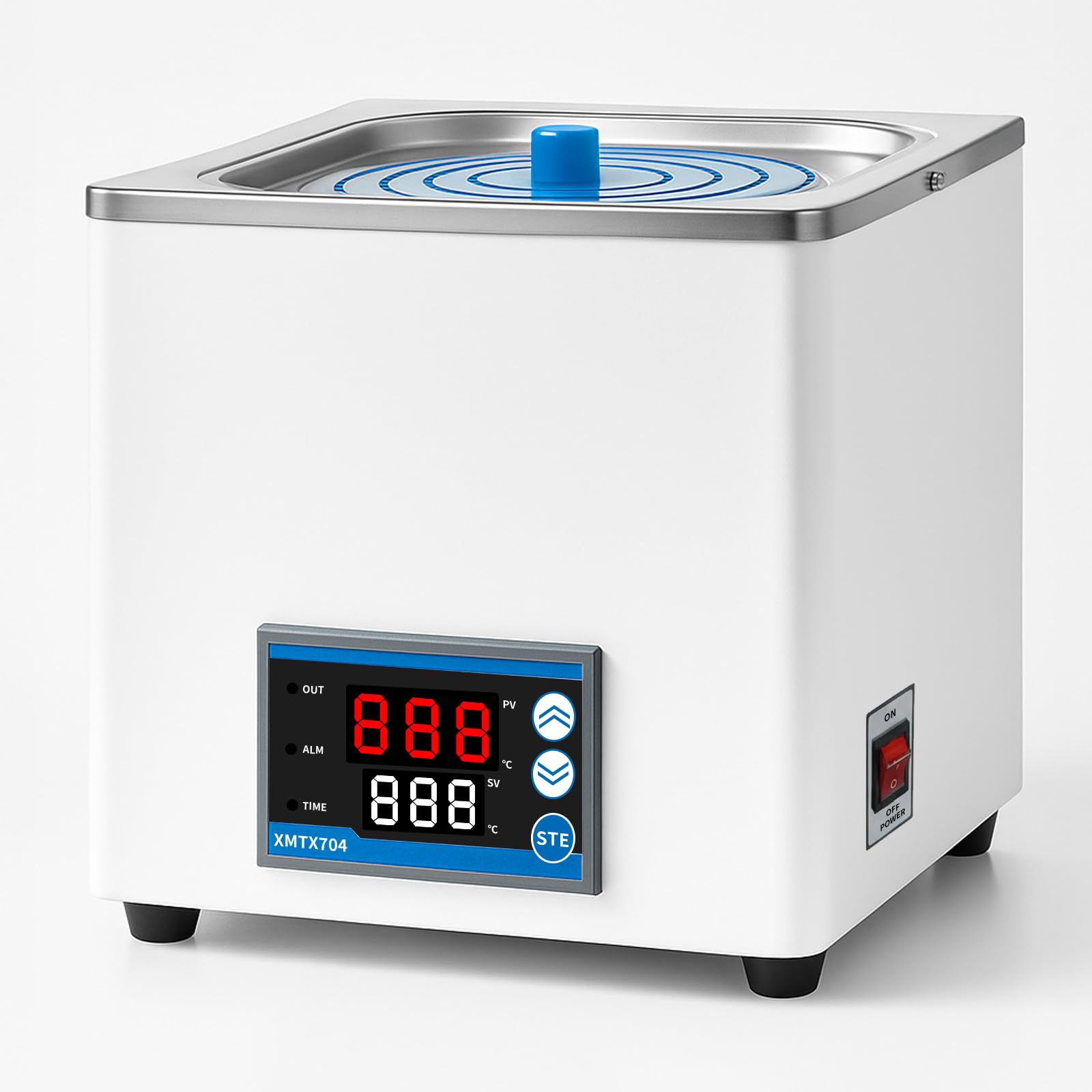 Bagno d'acqua digitale da 300 W, con contenitore interno in acciaio inox e riscaldamento a tutto tondo, vaso per bagnomaria con funzione timer e protezione senz'acqua per laboratorio e ricerca