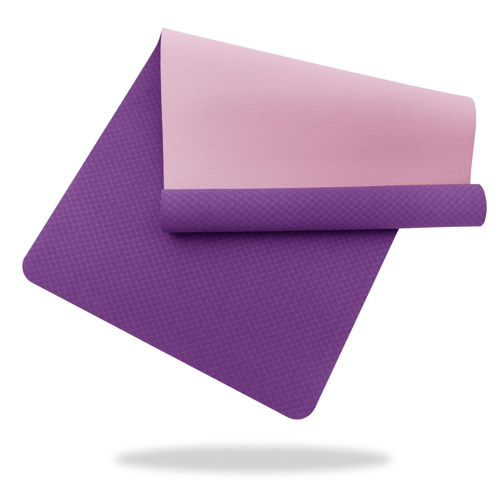 Good Nite Yoga Mat TPE Large XXL 190x80x0.6cm Non-Slip Exercise Gymnastics Sports Fitness Training Pilates Mat Purple/Pink