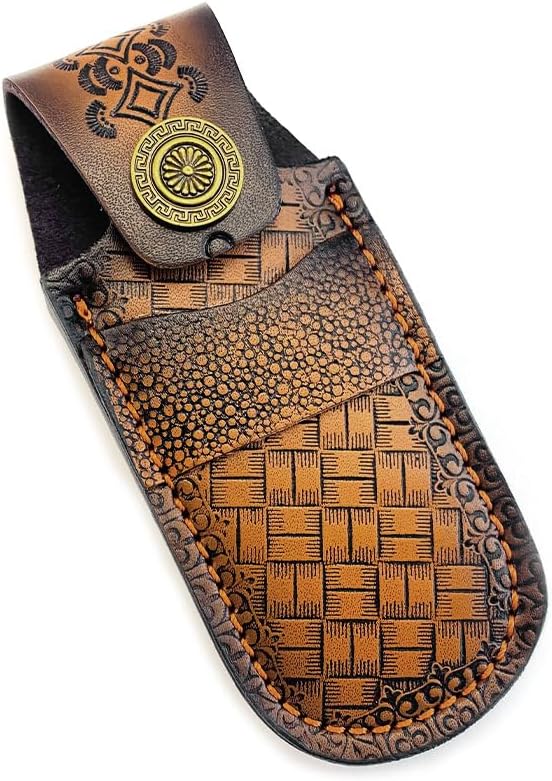 1PC Knife Sheath, Leather Protective Cover for Belt with Snap Closure Fits for Search, Rescue, Picnic