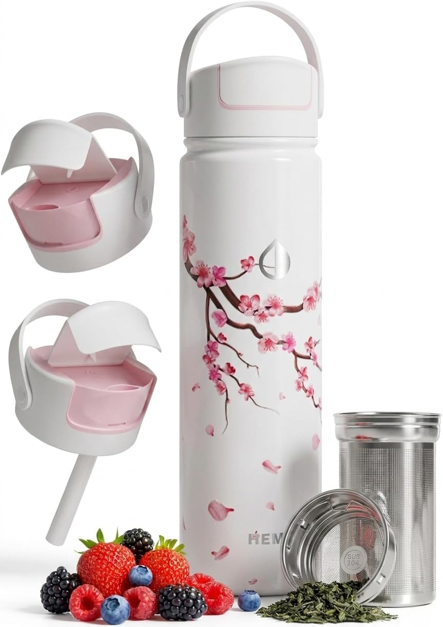 Hemli 22 oz Ceramic Lined Tea Infuser Travel Tumbler