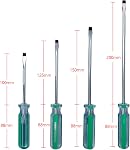 4-Piece Tournevis magnétiques à tête plate, outils à main 6x100mm, 6x125mm, 6x150mm 6x200mm pour la maison, automobile, et DIY Projets
