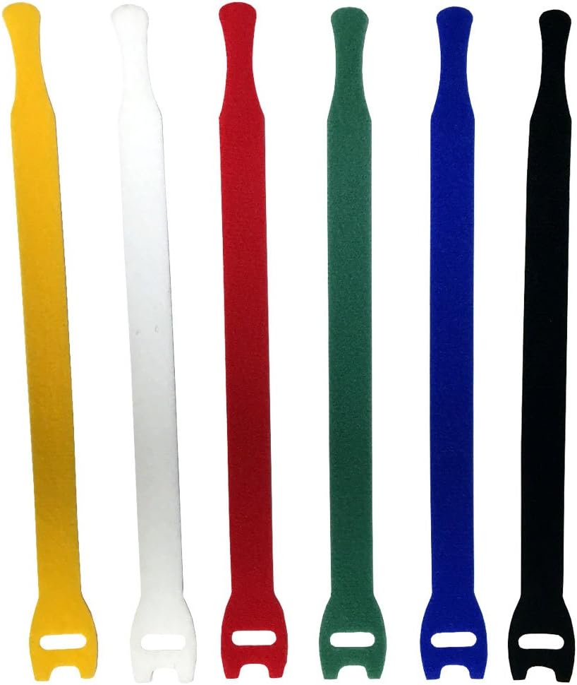 8" Hook & Loop Cable Ties - 50 Pieces - Color: Blue
