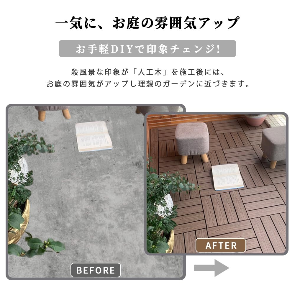 Amazon | ウッドパネル 人工木 アイウッド 30×30cm厚み2cm 正方形