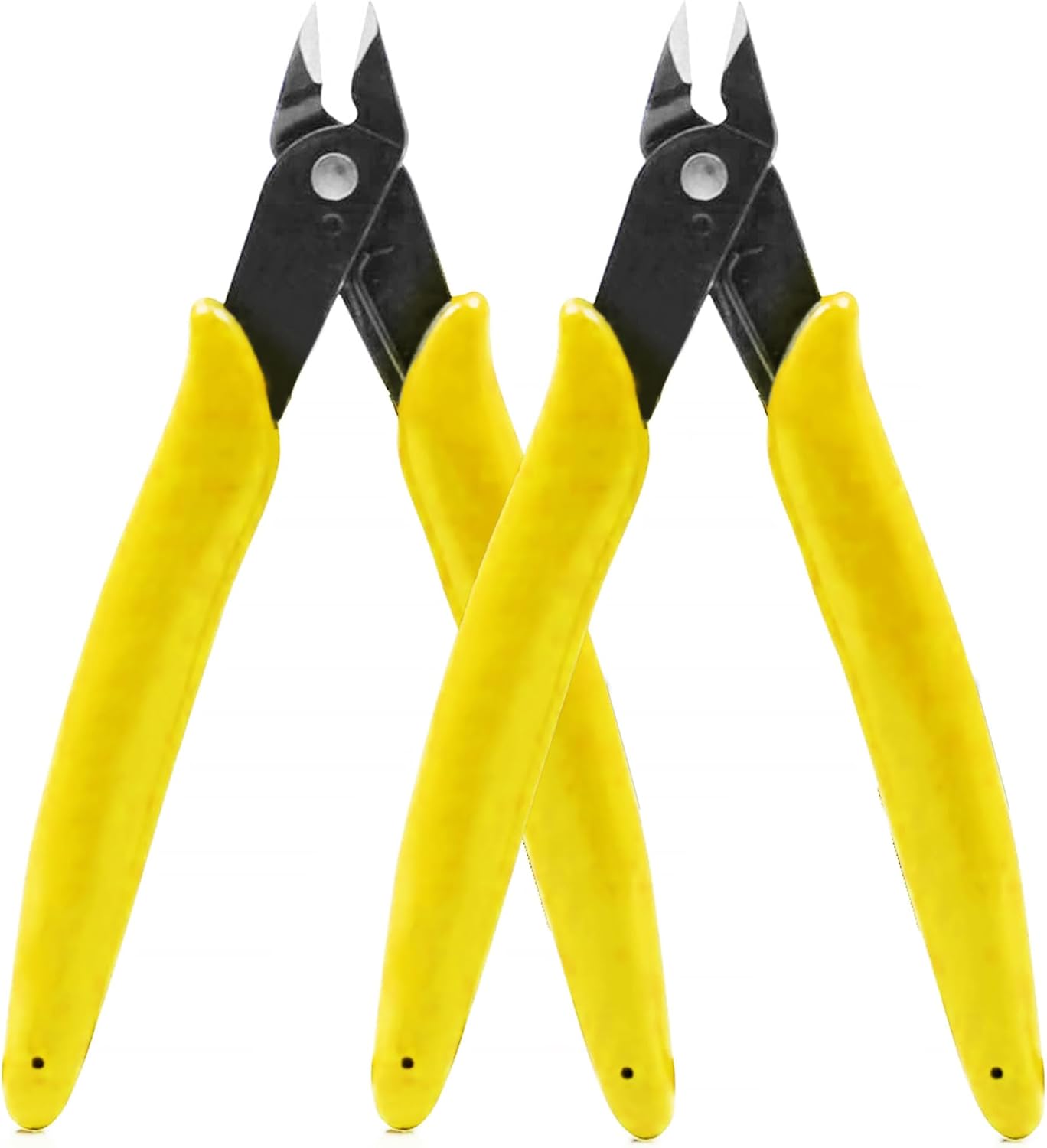 Micro Wire Cutters Precision Flush Cutter Pliers for Jewelry Making Electronics Craft 5 Inch Mini Side Cutting Nippers for Zip Ties Plastic Models and Hobby Projects 2PCS Yellow