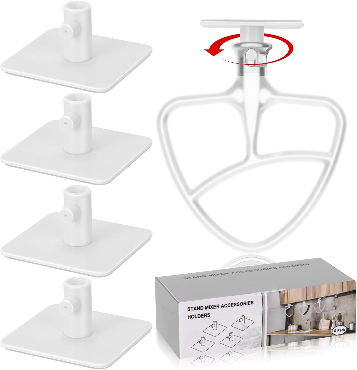 Stand Mixer Attachment Organizer for KitchenAid Accessories, White Stand Mixer Attachment Organizer for KitchenAid Accessories, White