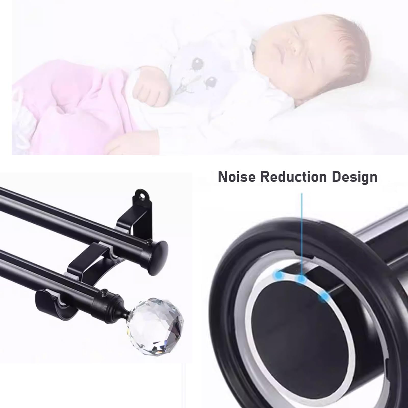 Tringle à Rideaux Double Murale en Alliage d'aluminium de 28 mm avec Supports et Anneaux Robustes pour Rideaux Transparents ou occultants. Solution Moderne pour Les fenêtres du Salon et de l