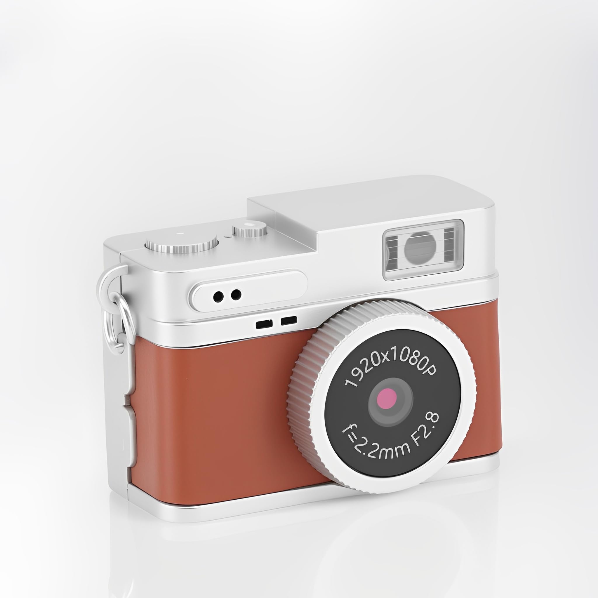 LICAEVEY Vintage Mini Digital Camera 1080P FHD, Retro TLR Style Keychain Camera with 0.96" Screen, Flash & 4 Filters for Travel, Learning, Portable Recording (Brown)-image-42