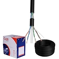 Vista 23 de SATMAXIMUM CAT6 Cable 1000ft Pull Box Solid Ethernet LAN UTP Cable 23AWG 550Mhz RJ45 Network CCA Copper Clad Aluminum Wire Bulk (Black, 1000FT)