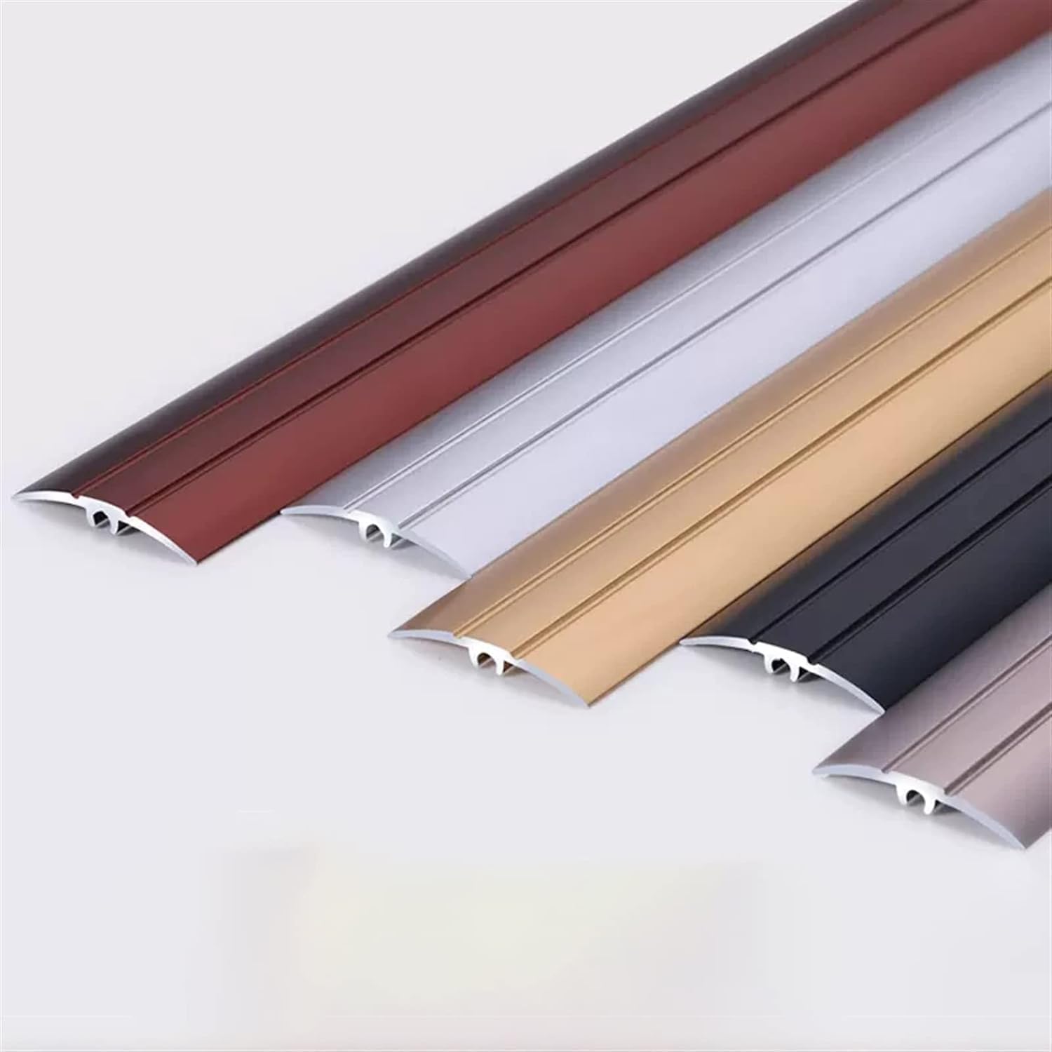 Aluminum Floor Transition Strip,Non-Slip Floor Gap Covering Connecting Strip for Connects to Uneven Floors and Carpet Threshold Transition(A,1.1m/43 in)