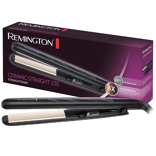 Remington Plancha de Pelo Ceramic Slim, Placas Flotantes, Cerámica Anti-estática, Turmalina, Capa Protectora Teflón, Protección y Brillo, Temperatura 230°C, Calentamiento 15s, S3500, Negro Talla única