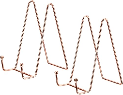 Miniatura 1 de uxcell Soporte de placa para exhibición, 2 soportes de placa de caballete de hierro de 6 pulgadas, soportes de exhibición de placas decorativas de