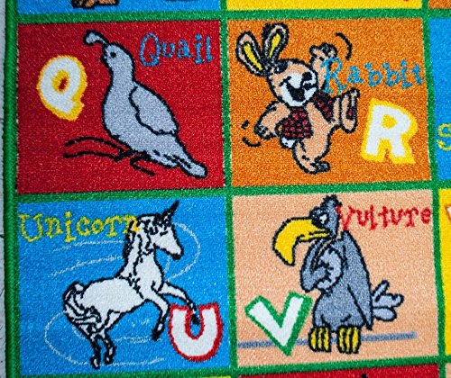 image for Mybecca Kids Rug ABC Animals Area Rug 3' x 5' (3'3