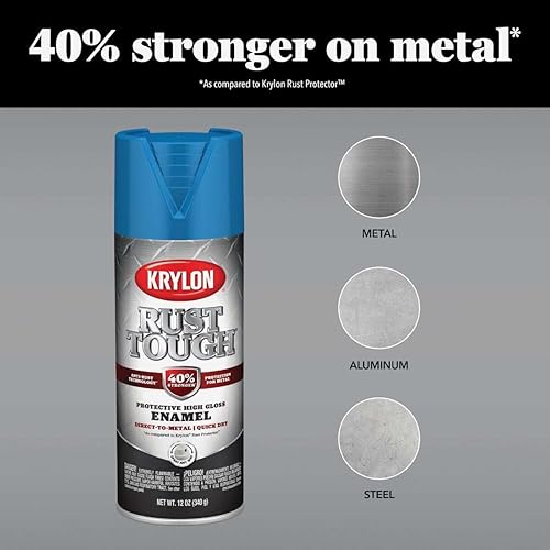 Miniatura 26 de Krylon 'Rust Tough' Esmalte preventivo anti-corrosión , negro (Semi-Flat Black) Negro (Flat Black),Rico en zinc,Almendra,Alumino,gris