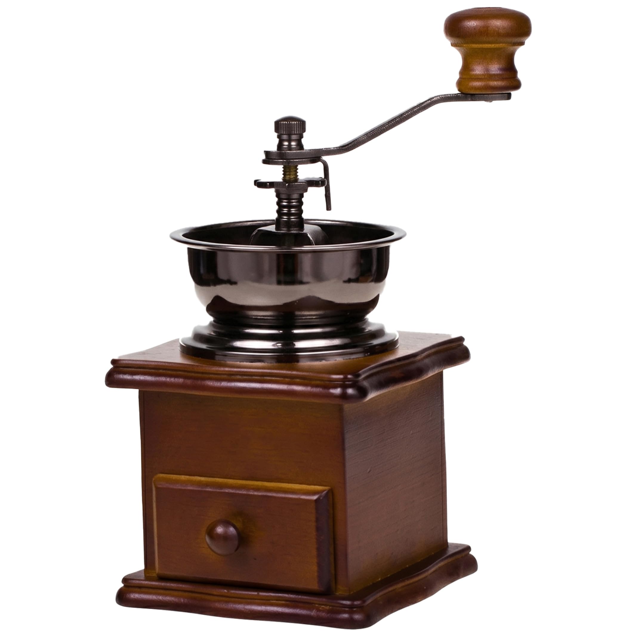 Vervevum Manual Coffee Bean Grinder, Drawer-Style Storage Coffee Grinder with Adjustable Coarseness for Espresso Pour Over, Dark, Bean