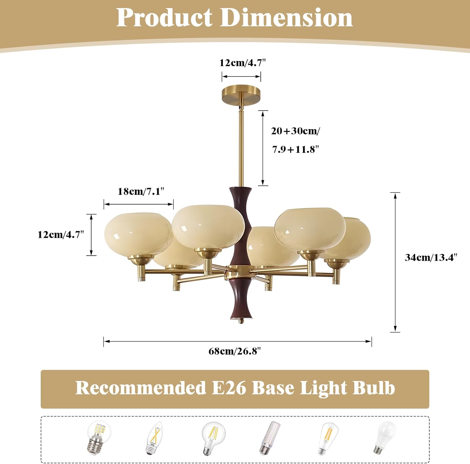 KCO Lighting Antique Brass Flush Mount Chandelier Vintage Glass Pendant Light Fixture Modern Globe Sputnik Chandelier Gold Bedroom Sputnik Ceiling Light