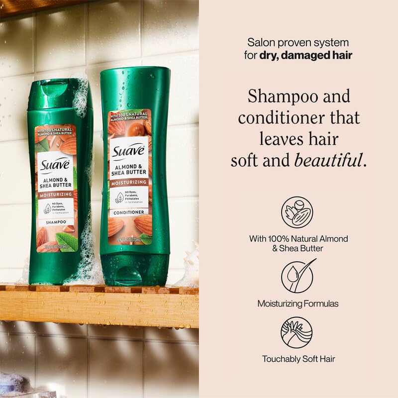 Suave Almond & Shea Butter Shampoo and Conditioner - Moisturizing