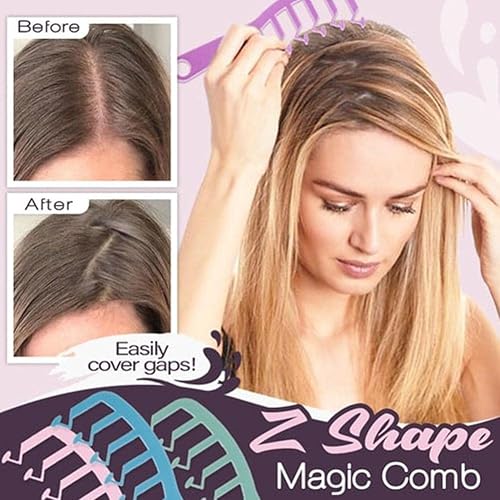 Miniatura 3 de Peine de hendidura para el cabello en forma de Z, peine de dientes anchos, flequillo rizado, peine de peluquería para peluquería, peine grande para