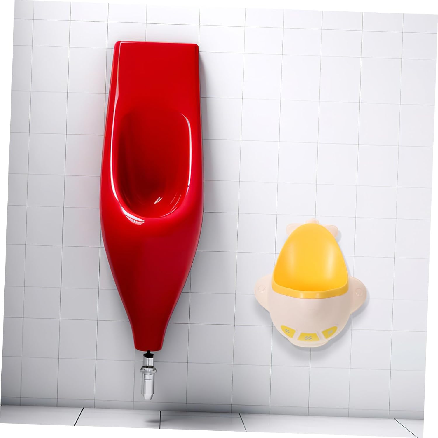 Boys Urinal Potty Training Toilet with Cute Plane Illustration Large Capacity Portable Boy Training Potty for Encouraging Independent Use