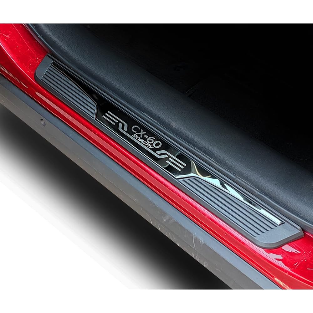 4stuks Rvs Instaplijsten Protector Strips Voor Mazda CX-60, Welkom Pedaal Drempelplaten Beschermer Instaplijsten Beschermstrips