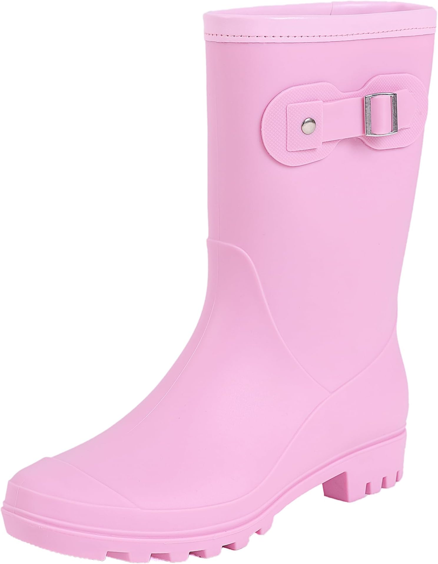 Women's Mid Calf Rain Boots Waterproof Fashion Garden Shoes Anti-slipping Rainboots For Women Comfortable Insole Light Rain Shoes