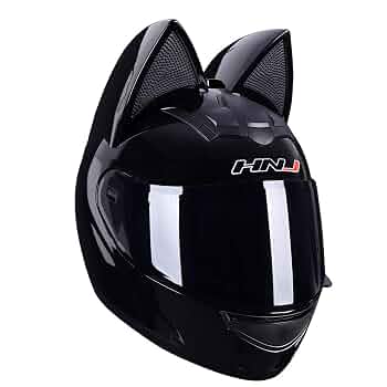 Cat Ear Motorcycle Helmet - DOT Approved, Bluetooth Ready, Full Face For Men & Women