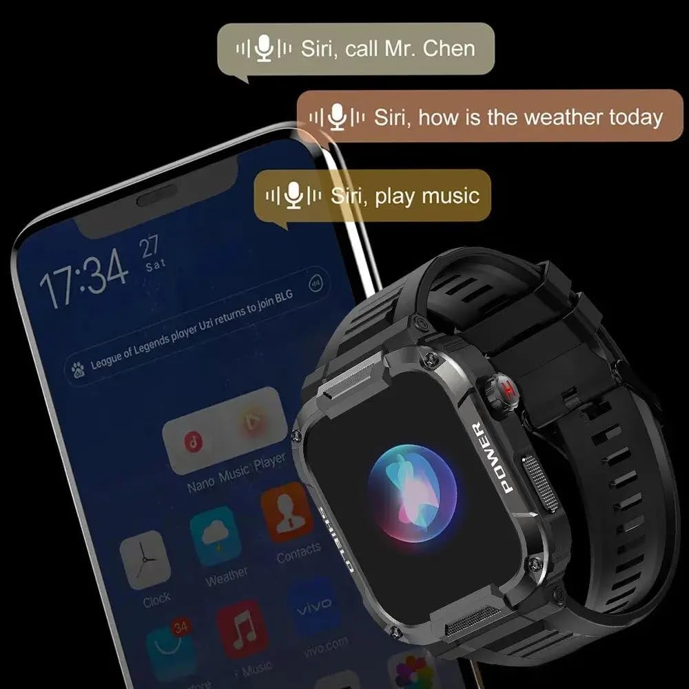 Smartwatch z pulsometrem, zegarek fitness dla mężczyzn, wodoodporny zegarek sportowy z wieloma trybami sportowymi, smartwatch z funkcją połączenia Bluetooth, długi czas pracy baterii, tracker
