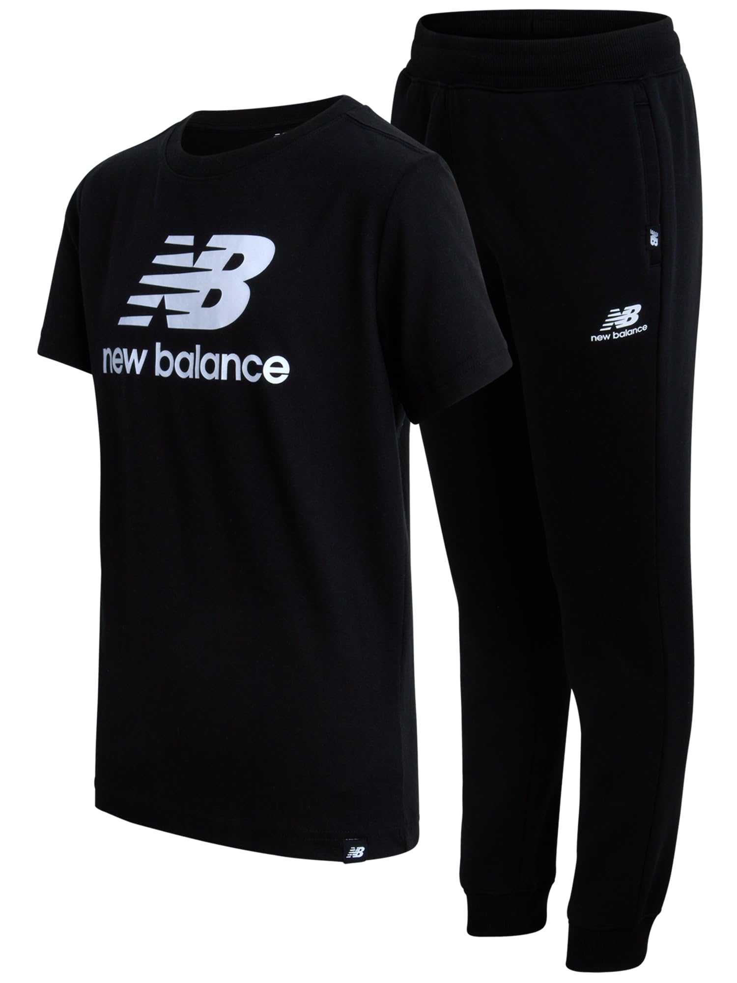 New Balance Boys' Active Jogger Set – 2 Piece Short/Long Sleeve Performance T-Shirt and Sweatpants Set (8-20)