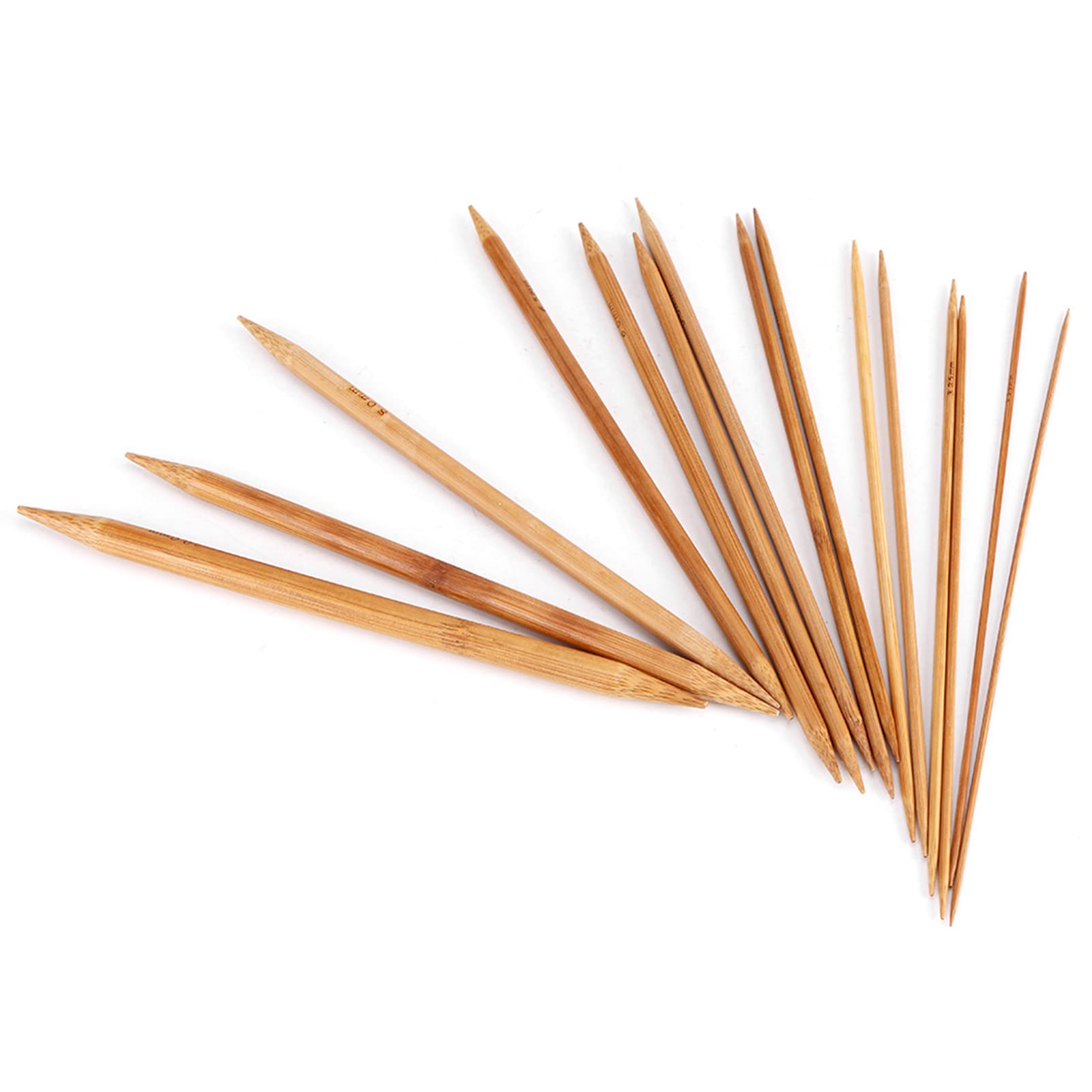 Smoother and Lighter Knitting Needles Set Knitting Needle Bamboo Knitting Needles Set 15 Sizes for Handmade Weave Hat