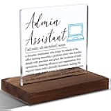 Admin Assistant Appreciation Gift, Inspirational Definition Plaque for Office Support Staff, Thank You Gift for Administrative Professionals, 4x4 Inch Acrylic Desk Sign,XXD148